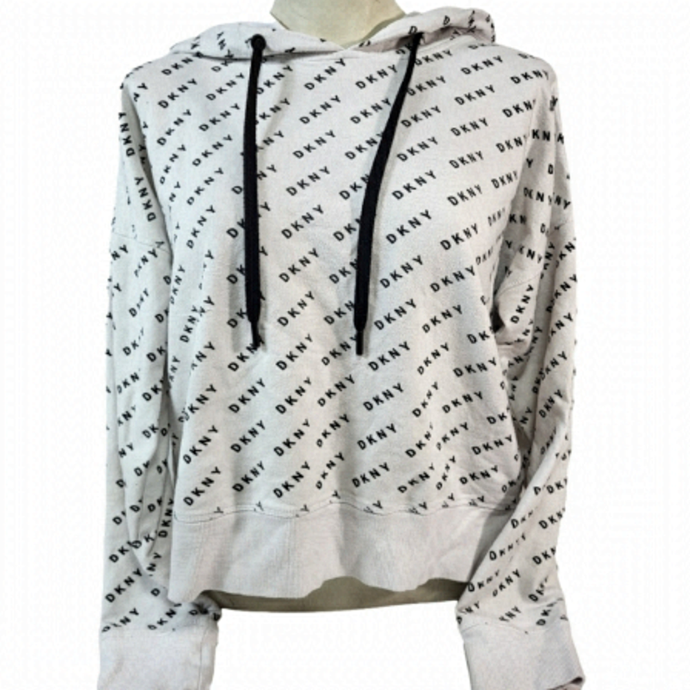 DKNY Sport White Cropped Hoody